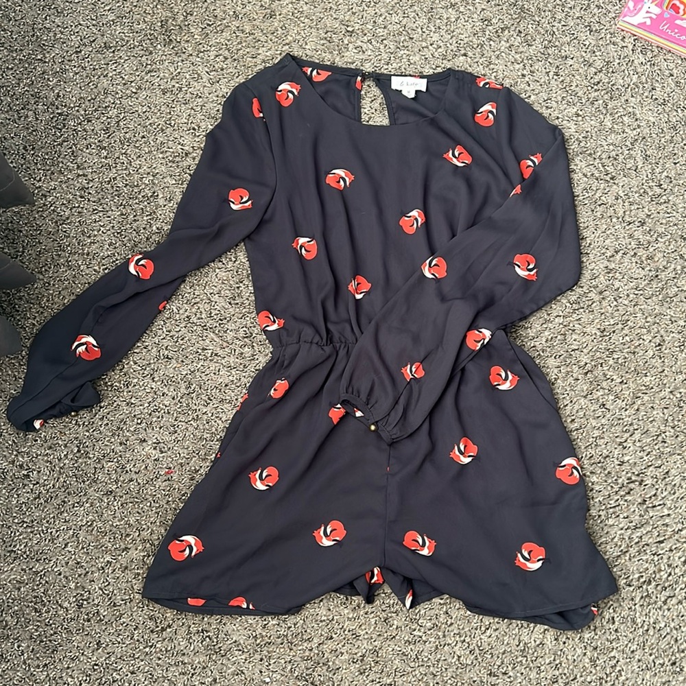 Navy long sleeve romper